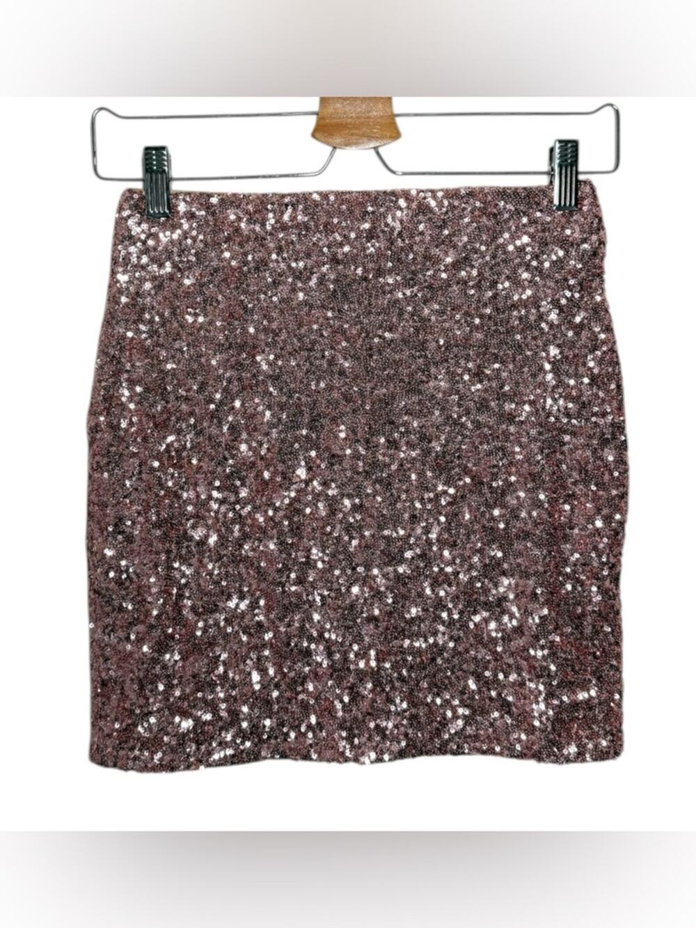 Dress the Population Pink Sequin Party Holiday Fitted Mini Skirt - Small